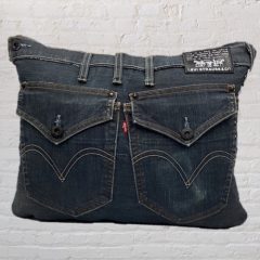 Vintage Levi's Denim Pillow | Unique Huge Gadget Pockets