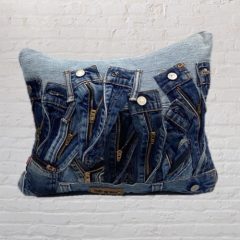 Designer Levi's 'Zips' Cushion - Vintage Erotic Mens Pillow