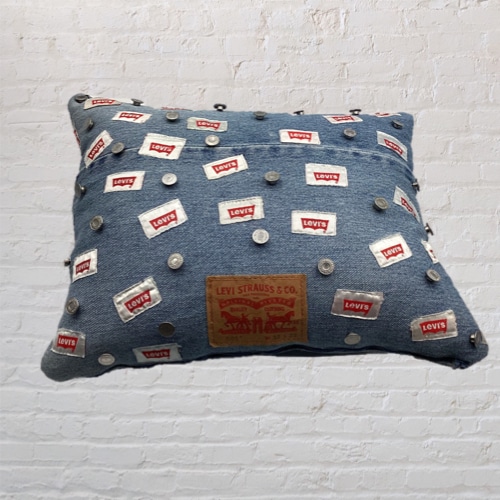 Levi's Tab & Stud Cushion | Vintage 501 Denim Statement Piece