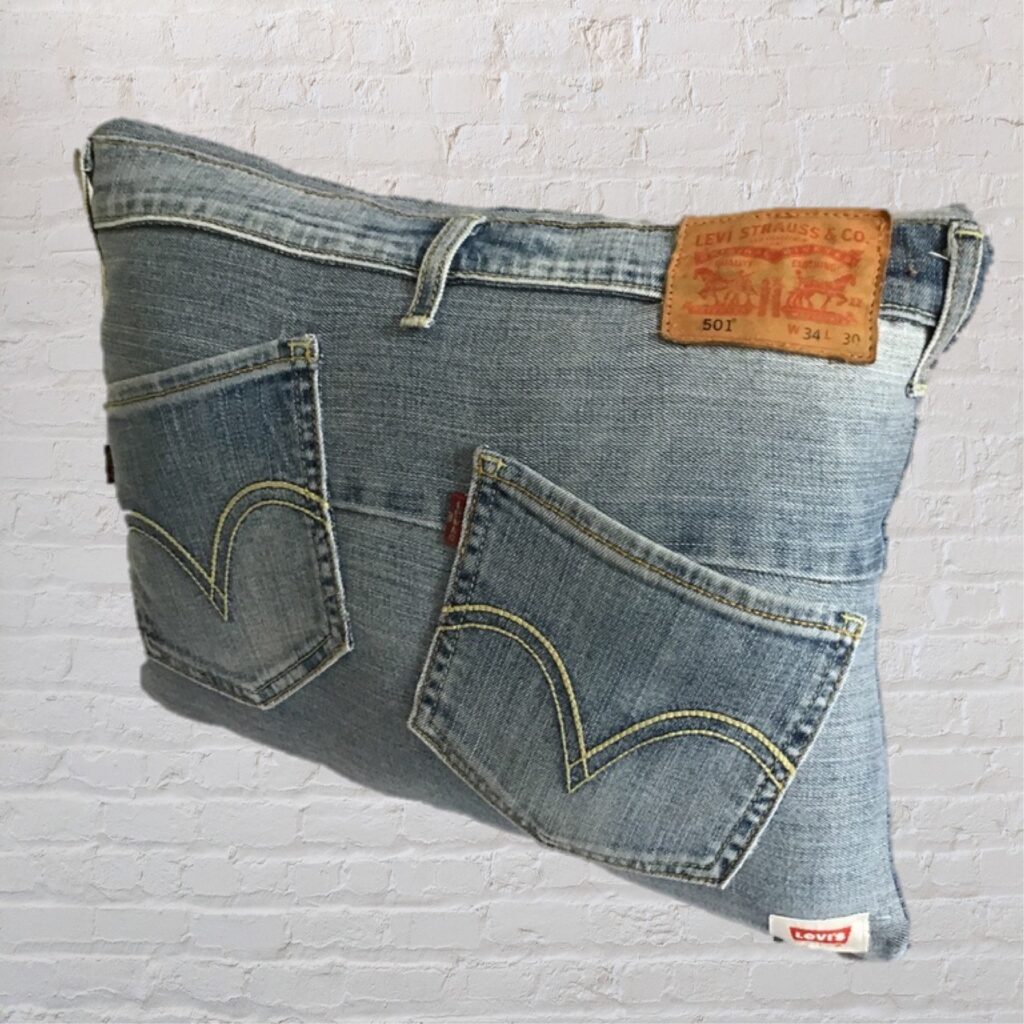 Customised Levi's 501 Cushion - Re-worked Denim Jeans