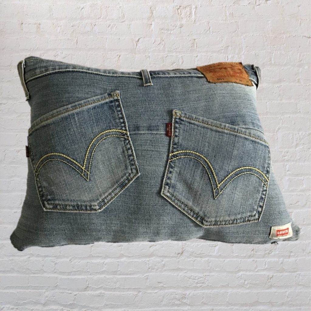 Customised Levi's 501 Cushion - Re-worked Denim Jeans