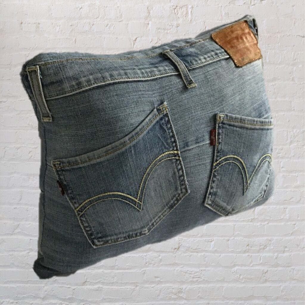 Customised Levi's 501 Cushion - Re-worked Denim Jeans