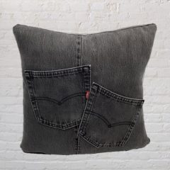 Unique Handmade Denim Cushion | Vintage Levi's Studded Pillow