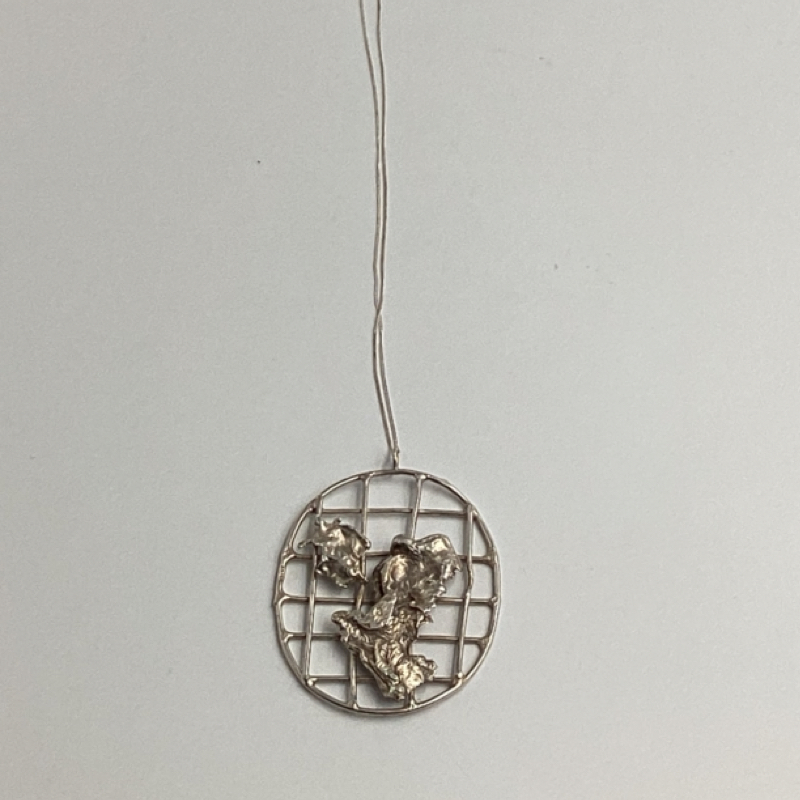 Vintage Mid-Century Brutalist Sterling Silver Pendant | Hallmarked Designer Jewelry