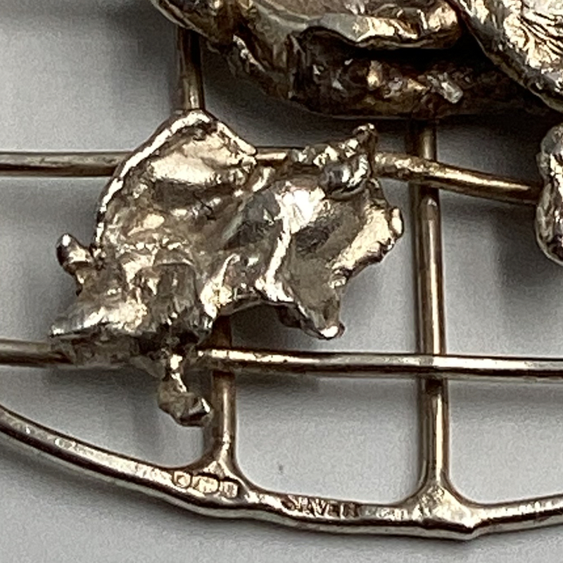 Vintage Mid-Century Brutalist Sterling Silver Pendant | Hallmarked Designer Jewelry