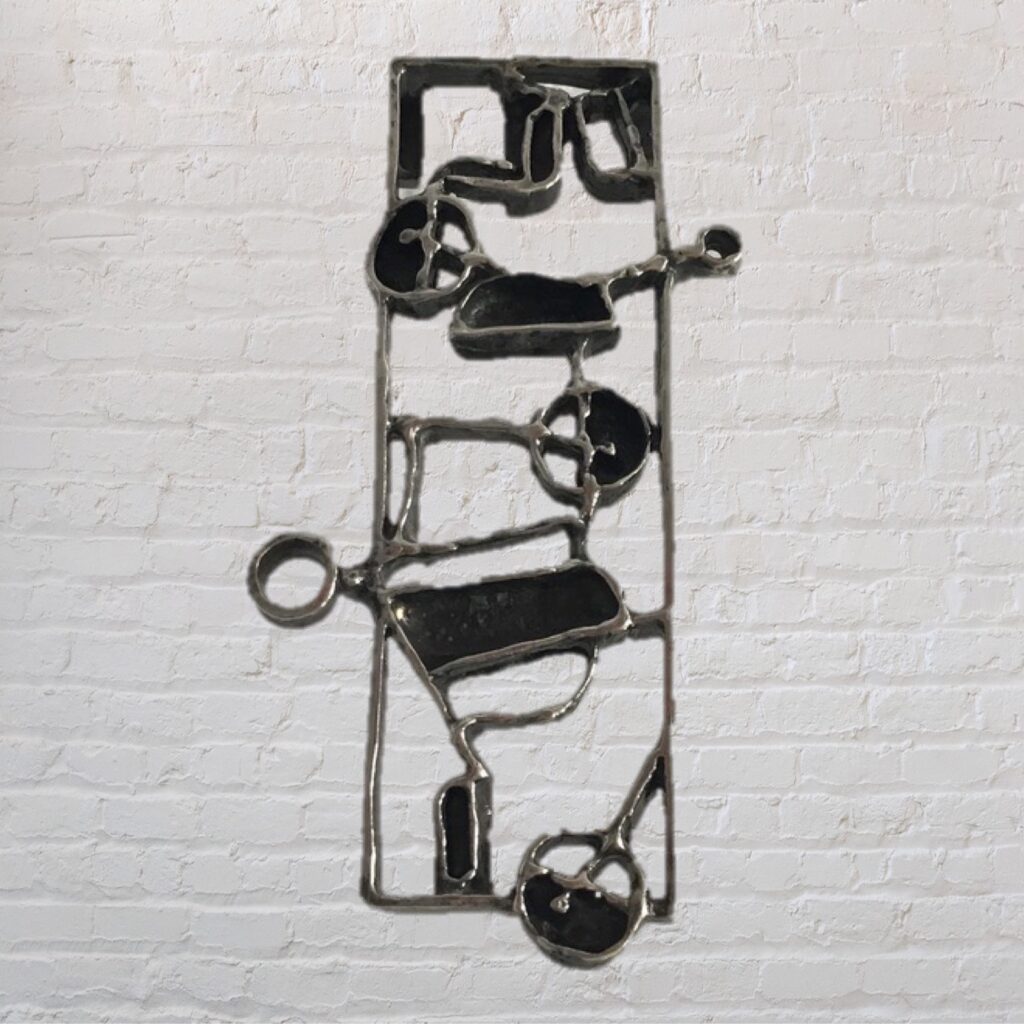 Modernist Brutalist Silver Necklace | Abstract Sterling Pendant