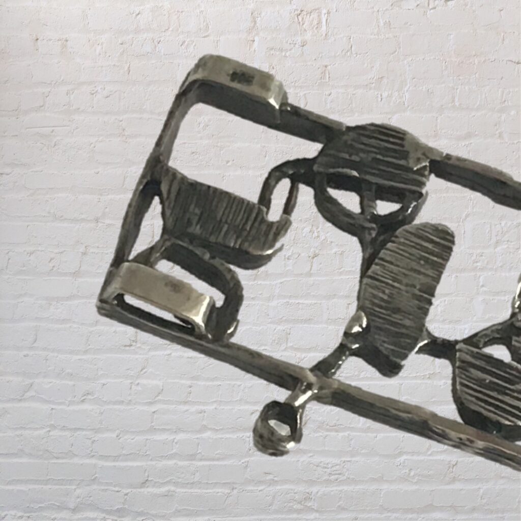 Modernist Brutalist Silver Necklace | Abstract MCM Sterling Pendant - Image 10