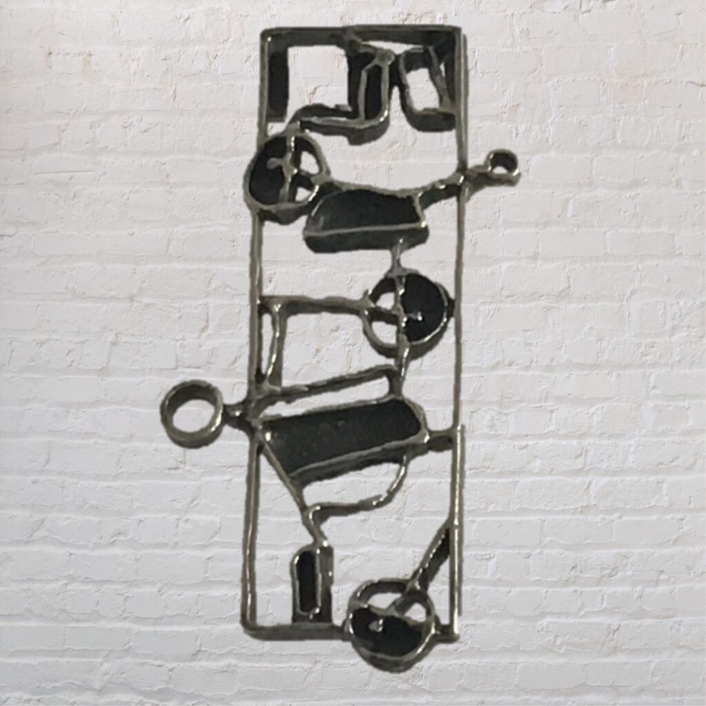 Modernist Brutalist Silver Necklace | Abstract MCM Sterling Pendant - Image 6