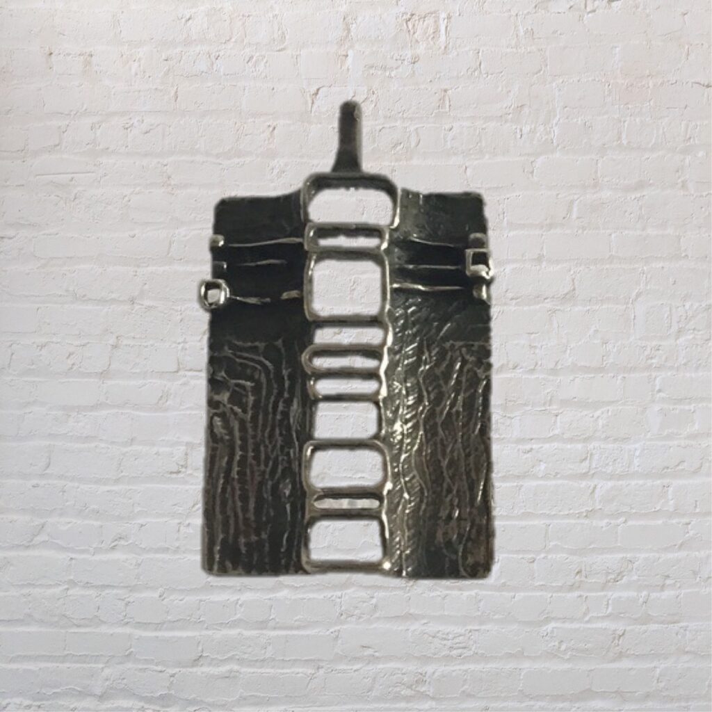 Modernist Silver Necklace | Mid century Abstract Pendant