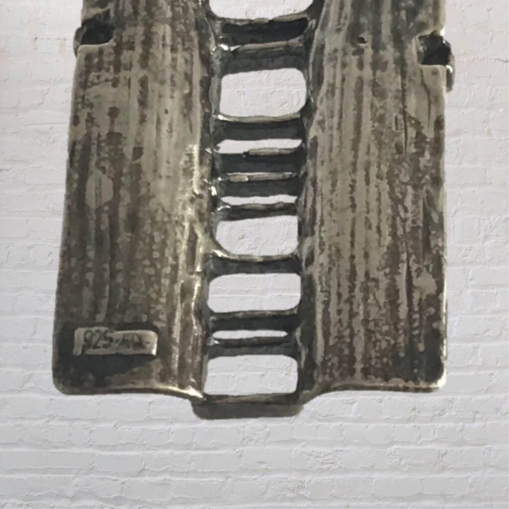 Modernist Abstract Silver Pendant - Mid century