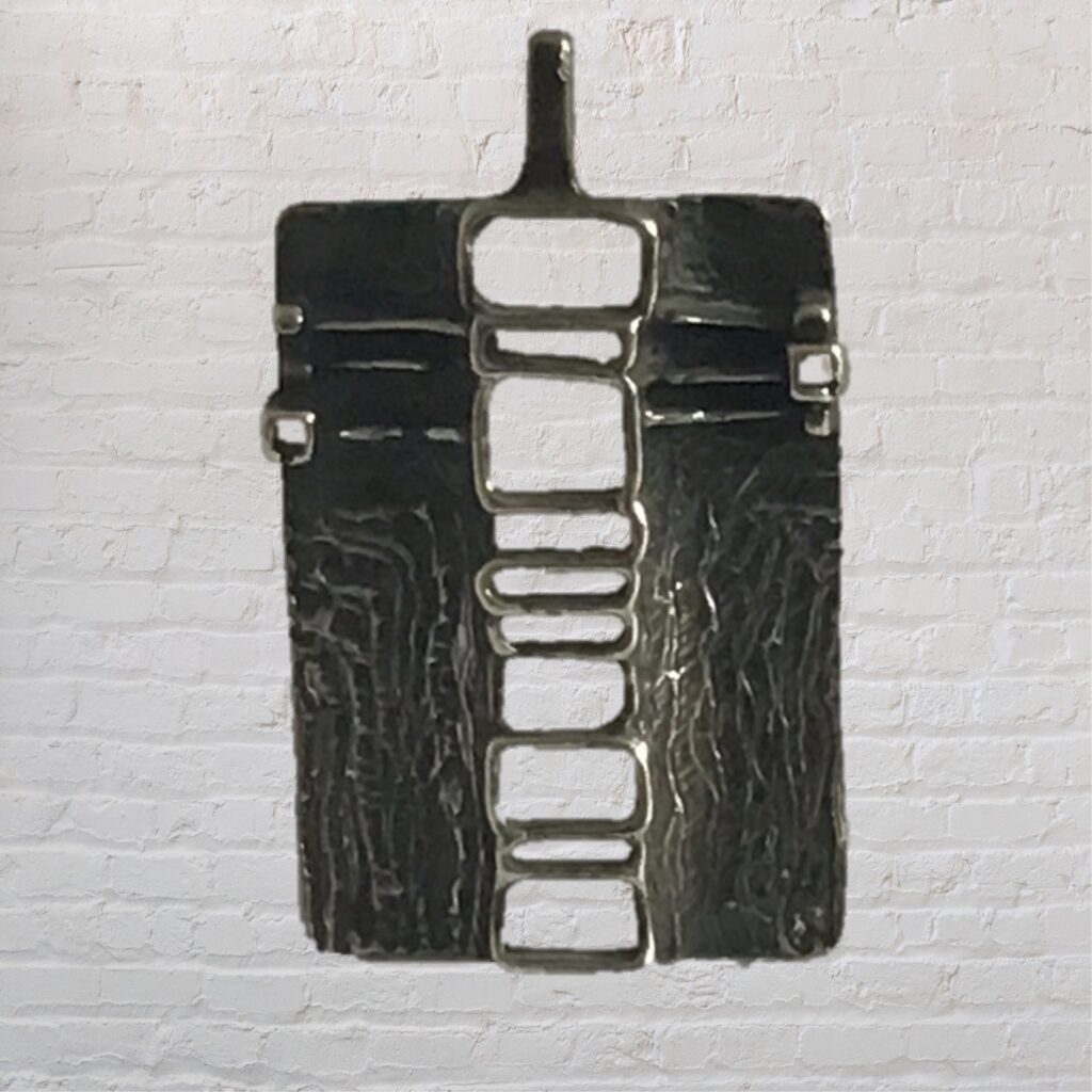 Modernist Abstract Silver Pendant - Mid century