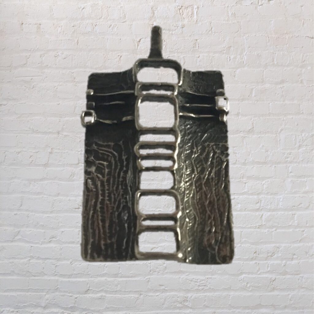 Modernist Abstract Silver Pendant - Mid century