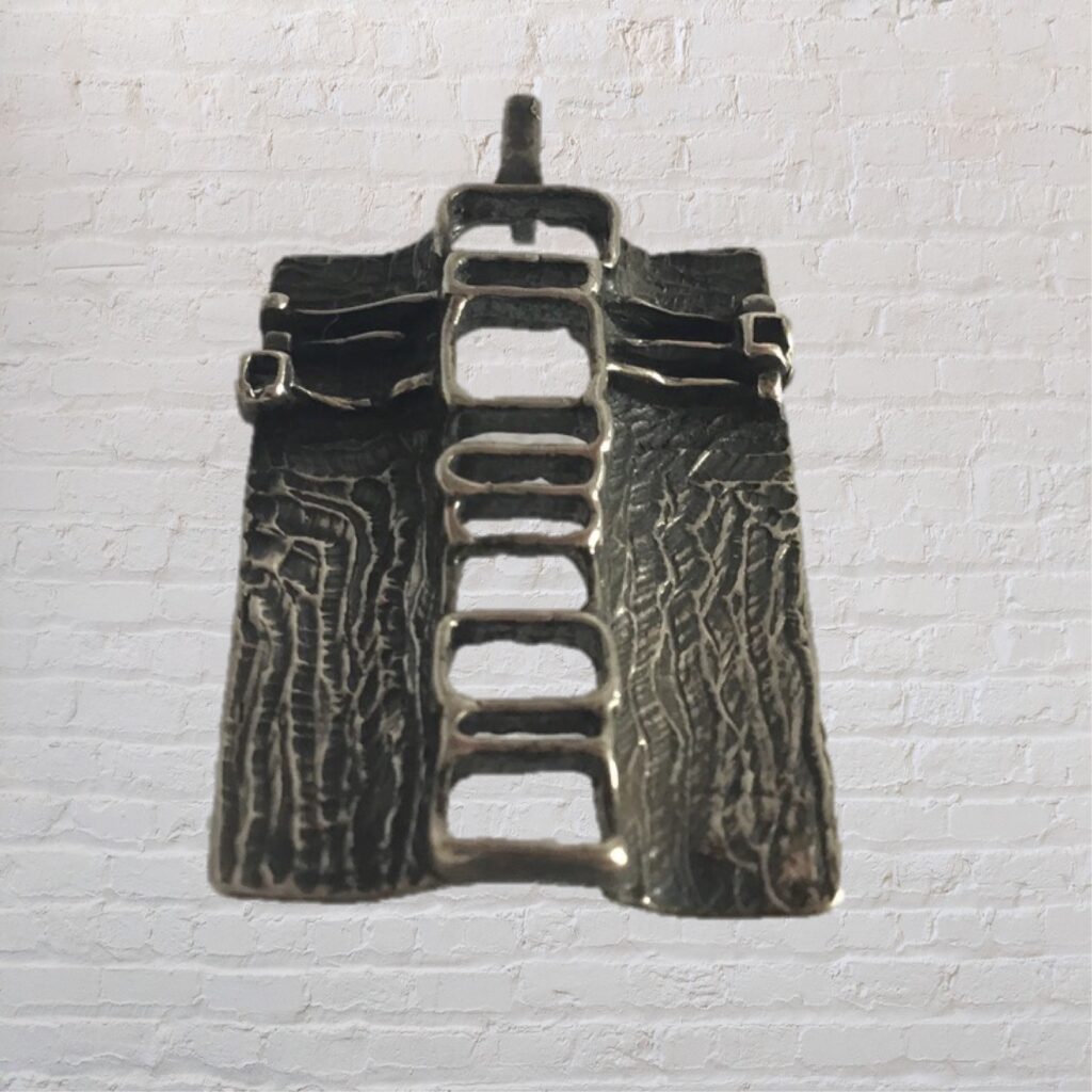 Modernist Abstract Silver Pendant - Mid century