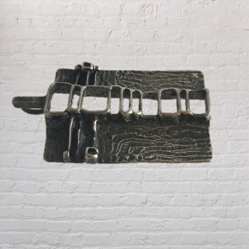Modernist Abstract Silver Pendant - Mid century