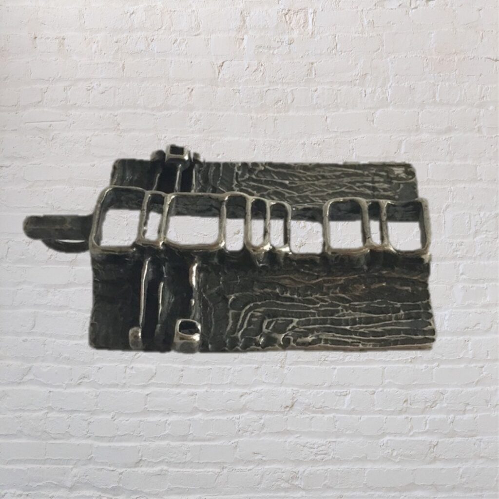 Modernist Abstract Silver Pendant - Mid century