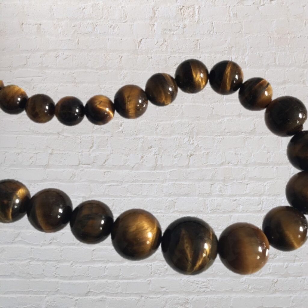 925 Tigers Eye Necklace | Heavy Beaded Silver Necklace - Image 6