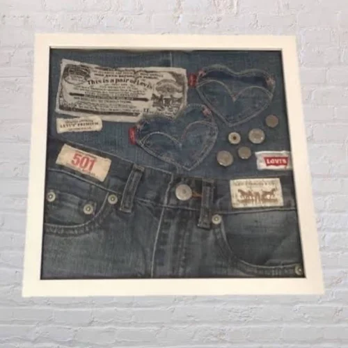 Love Hearts Wall Art | Unique Levi’s Montage Textile Art