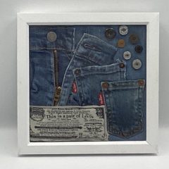 Limited Edition Textile Art | Vintage Levi's Jeans Wall Picture