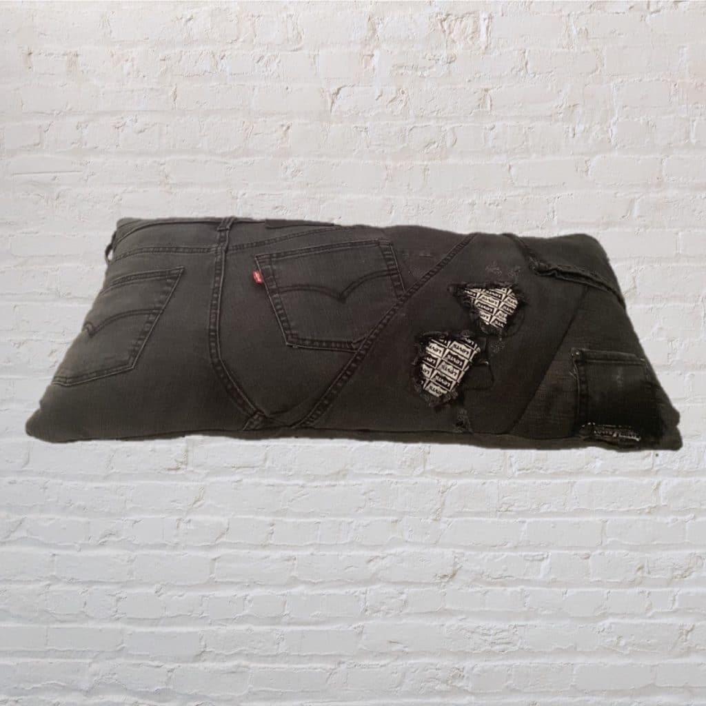 Designer Super large Cushion - Unique Levi's Ripped Patch