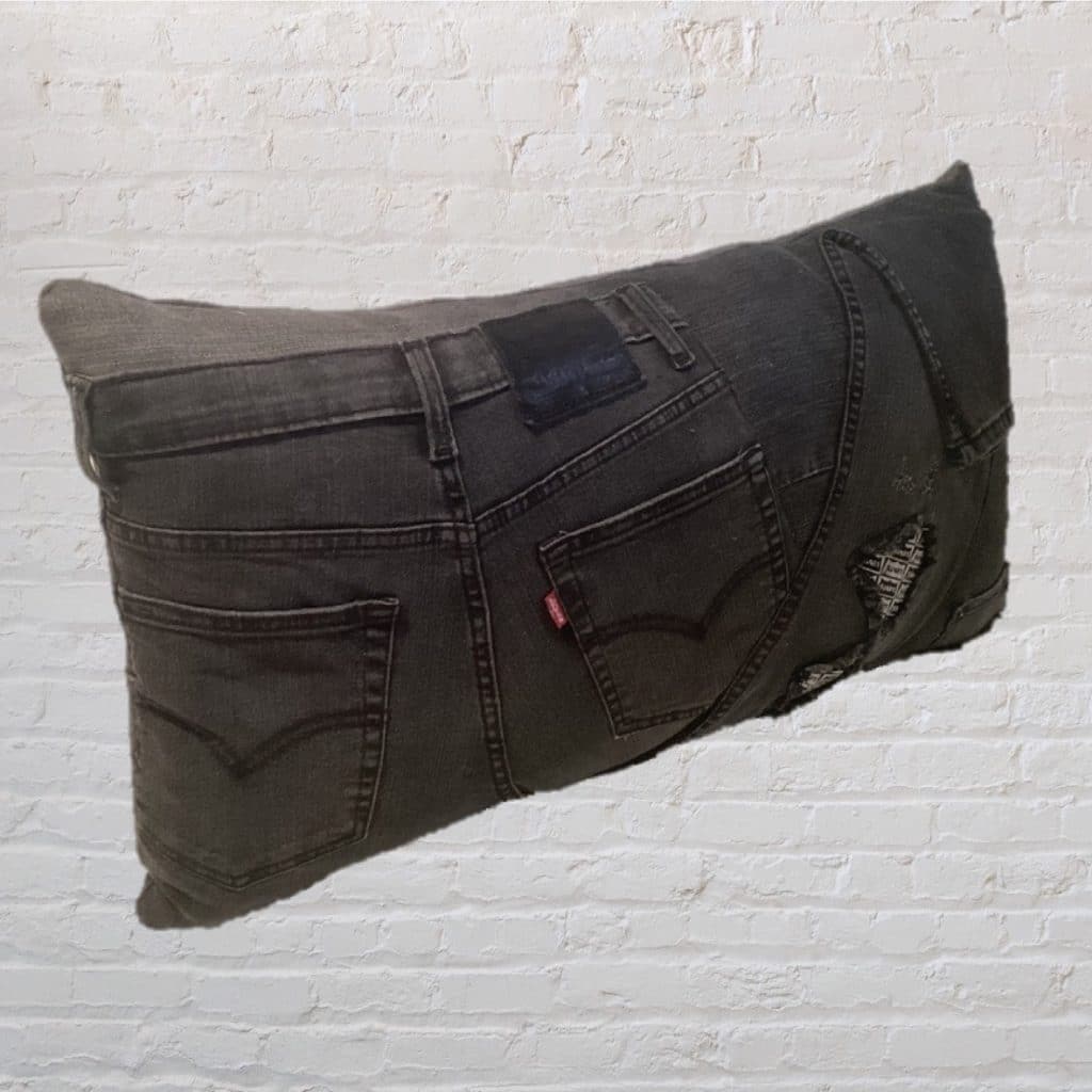 Designer Super large Cushion - Unique Levi's Ripped Patch