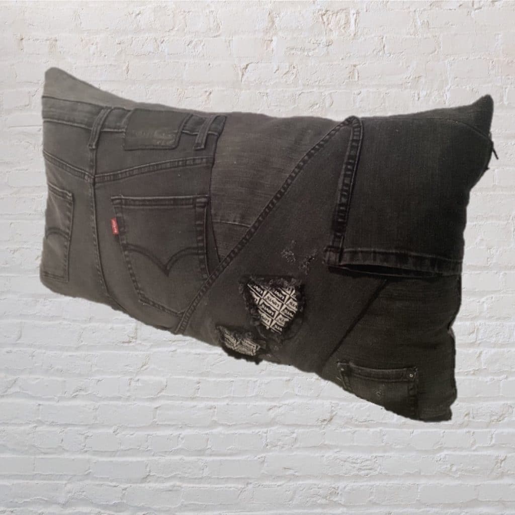 Designer Super large Cushion - Unique Levi's Ripped Patch