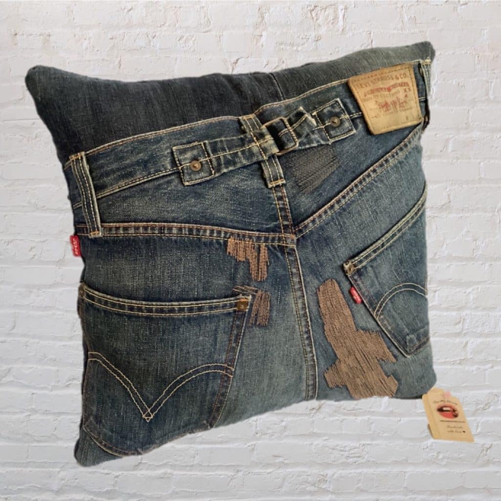 Special Edition Vintage Levi’s Jeans Cushion | Cactus Design - Image 3