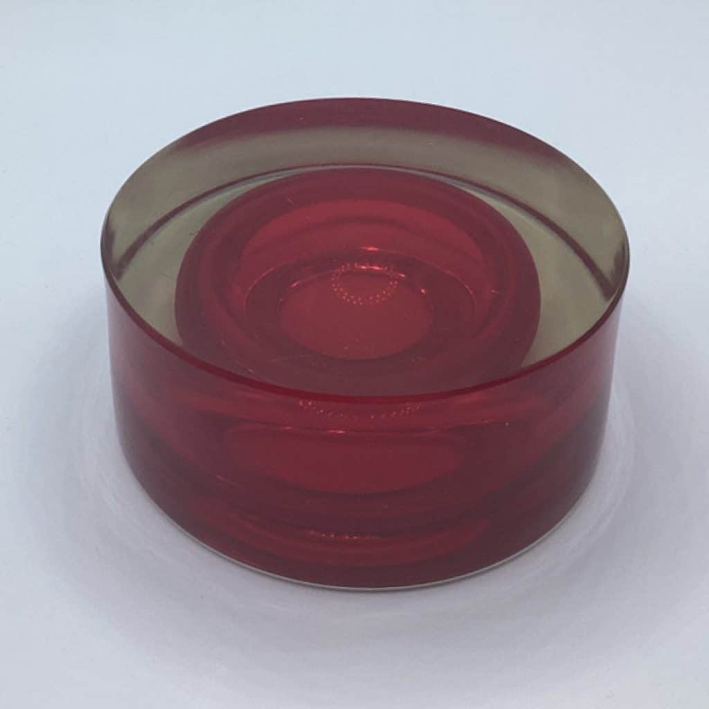 Mid Century 1960's Murano encased Red Glass Dish - Image 7