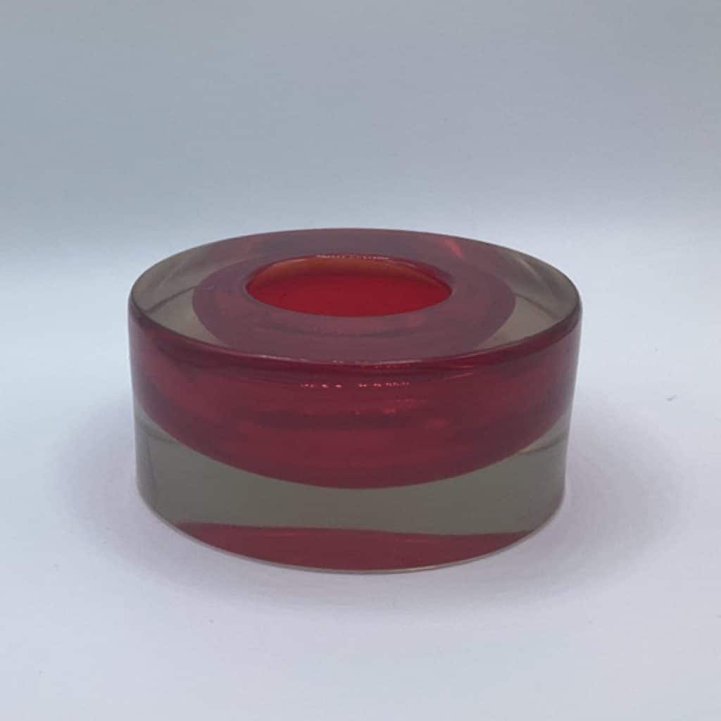 Mid Century 1960's Murano encased Red Glass Dish