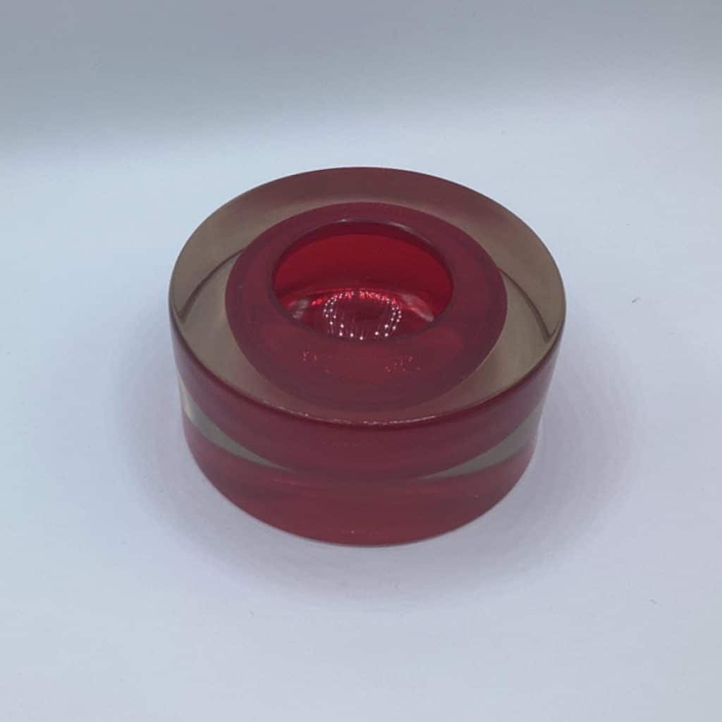 Mid Century 1960's Murano encased Red Glass Dish - Image 3