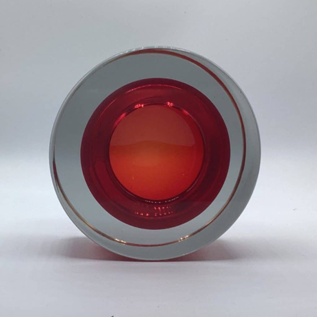 Mid Century 1960's Murano encased Red Glass Dish - Image 5