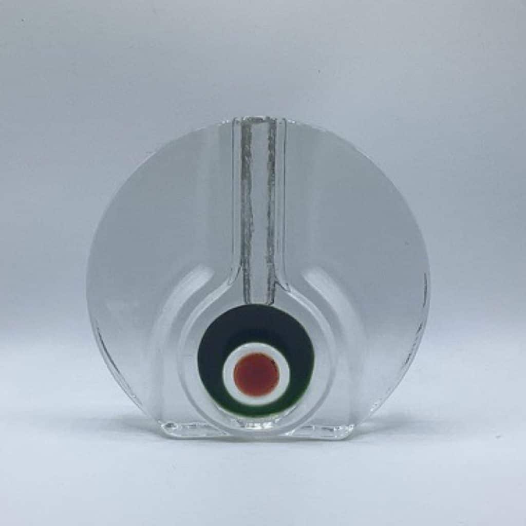 Retro 70's Glass Vase | Bulls eye Vase by Walther