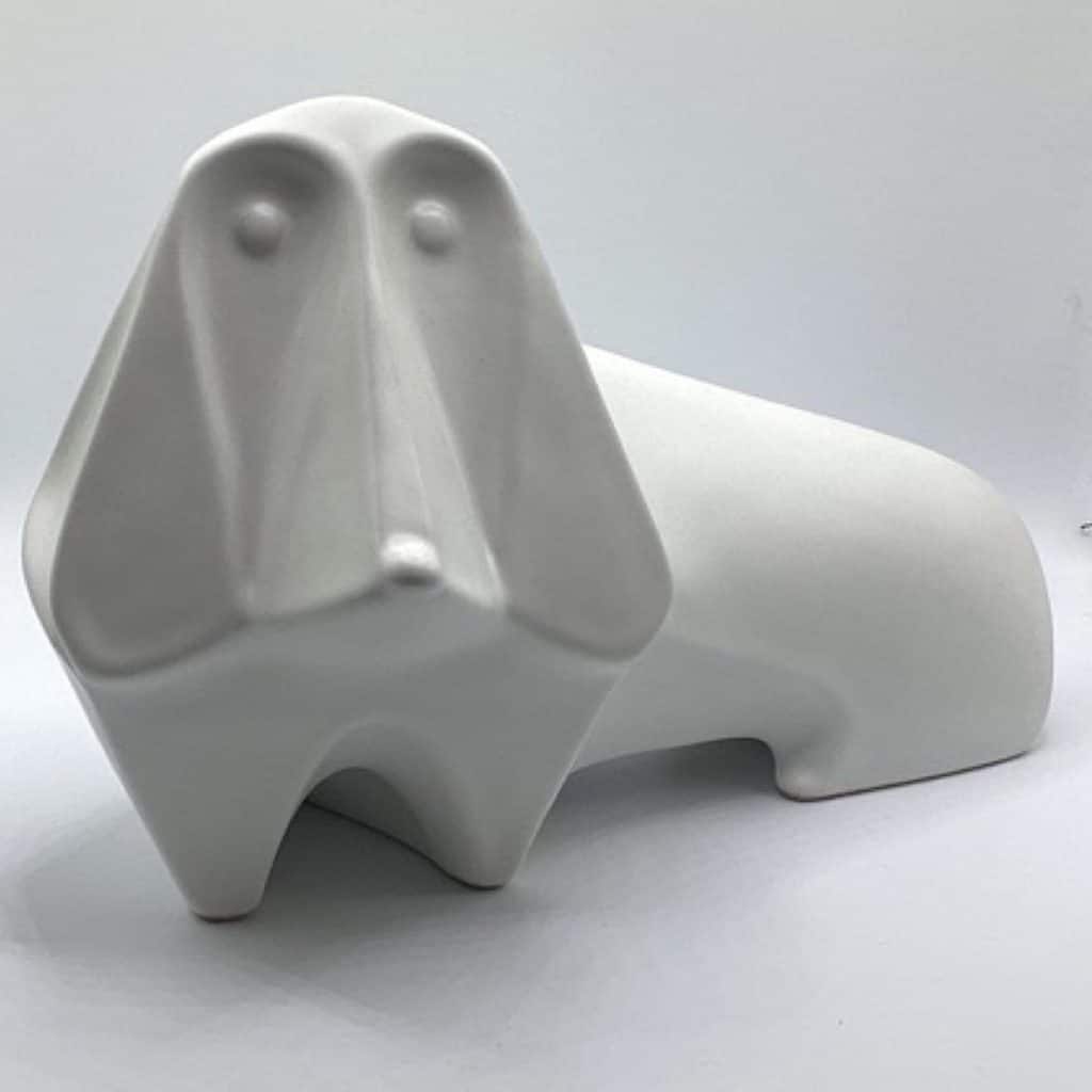 Jonathan Adler Basset Hound | Huge White Pottery Sculpture