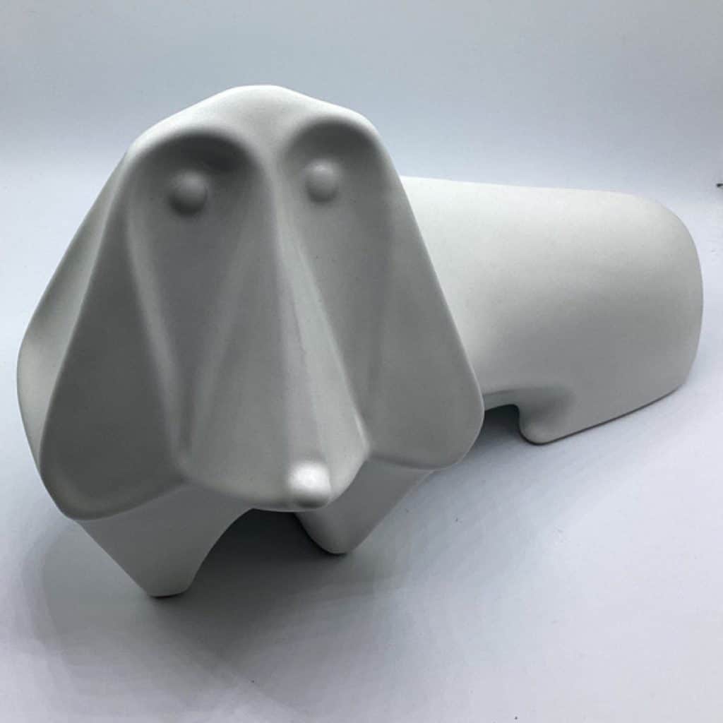 Jonathan Adler Basset Hound | Huge White Pottery Sculpture