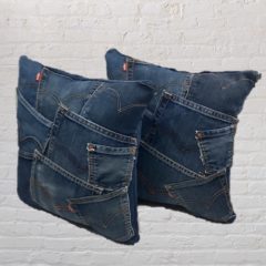 Bespoke Denim Levi’s Cushions | Upcycled Designer Sofa Cushions