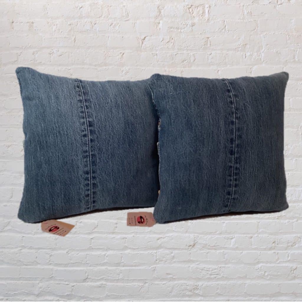 Vintage Blue Denim Cushion - Levi's 501 Jeans (pair)