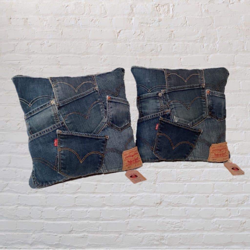 Blue Denim Handmade Cushions | Levi's 501 Jeans Pillows