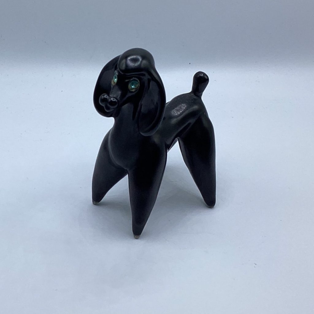Vintage 1950's Stylised Poodle | Black pottery Sculpture - Image 4