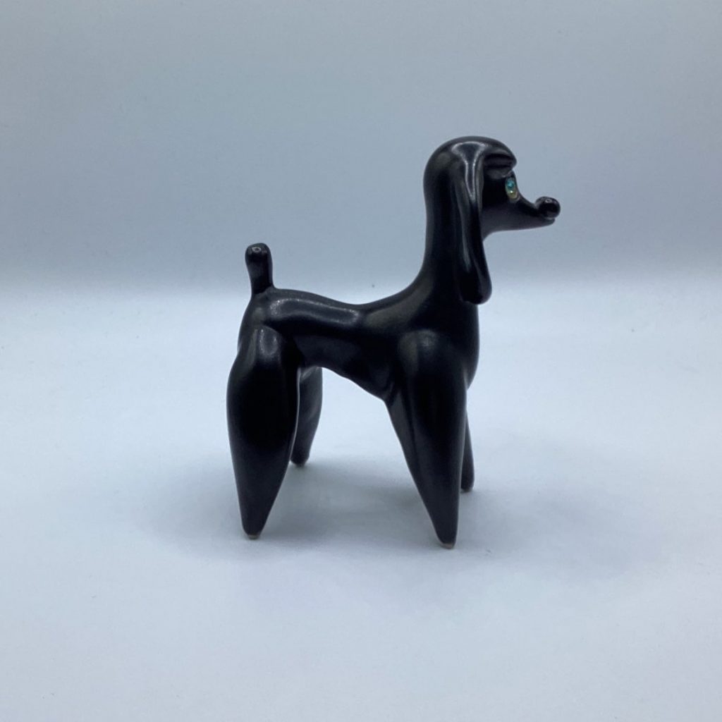 Vintage 1950's Stylised Poodle | Black pottery Sculpture - Image 6