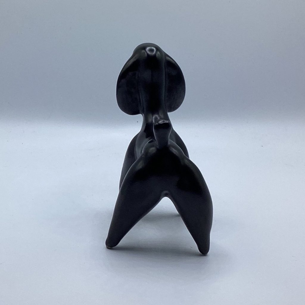 Vintage 1950's Stylised Poodle | Black pottery Sculpture - Image 7