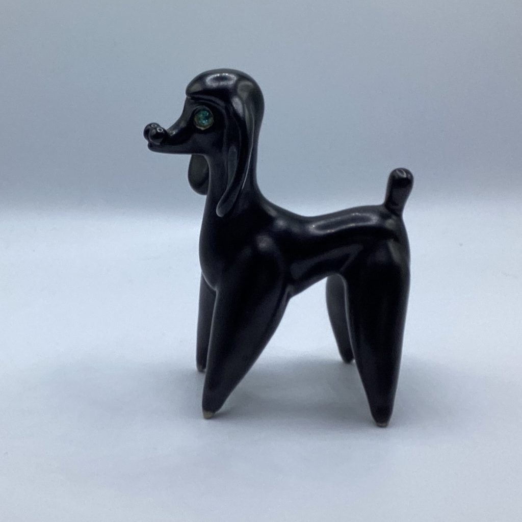 Vintage 1950's Stylised Poodle | Black pottery Sculpture - Image 5