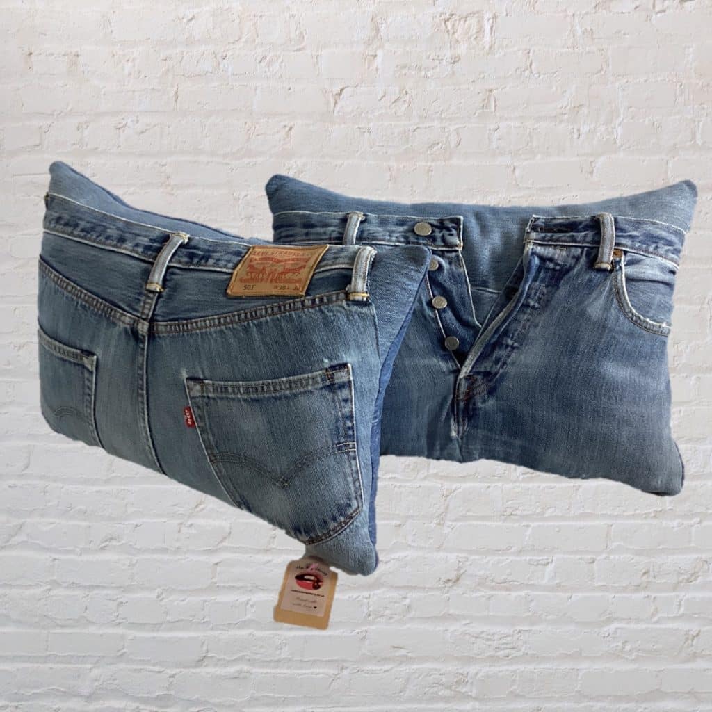 Levi's 501 sofa cushions | Blue Denim Levi's Jeans Pillows