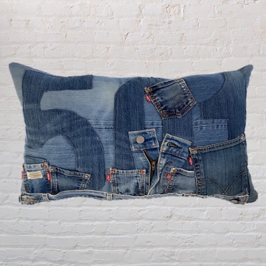 Recycled Oversized Pockets Pillow | Levi's 501 Denim Cushion