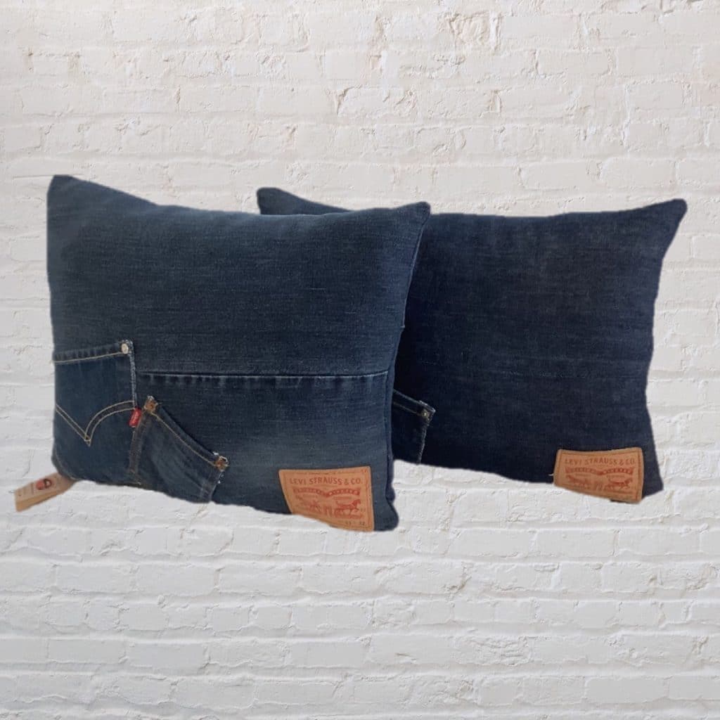 Dark Blue Pocket Cushions | Vintage Levi's 501 Jeans Pillows