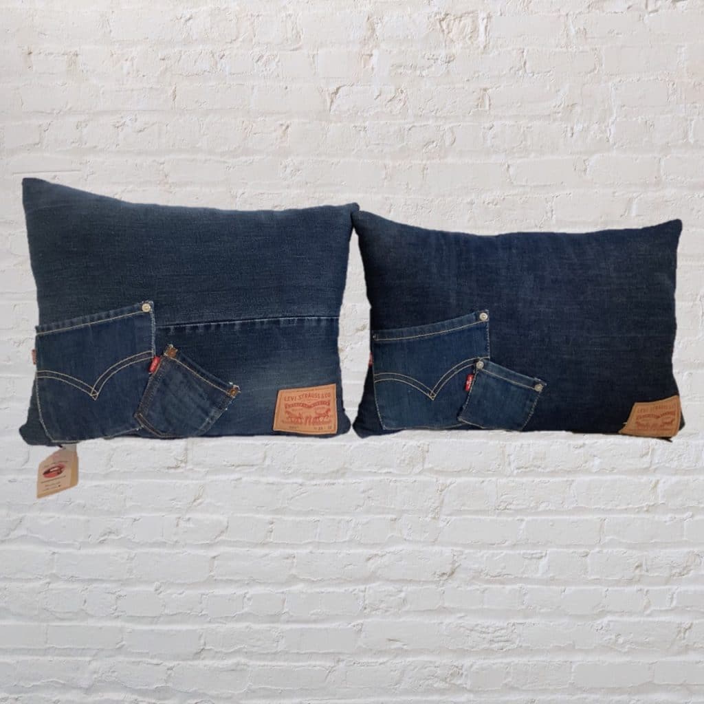 Dark Blue Pocket Cushions | Vintage Levi's 501 Jeans Pillows
