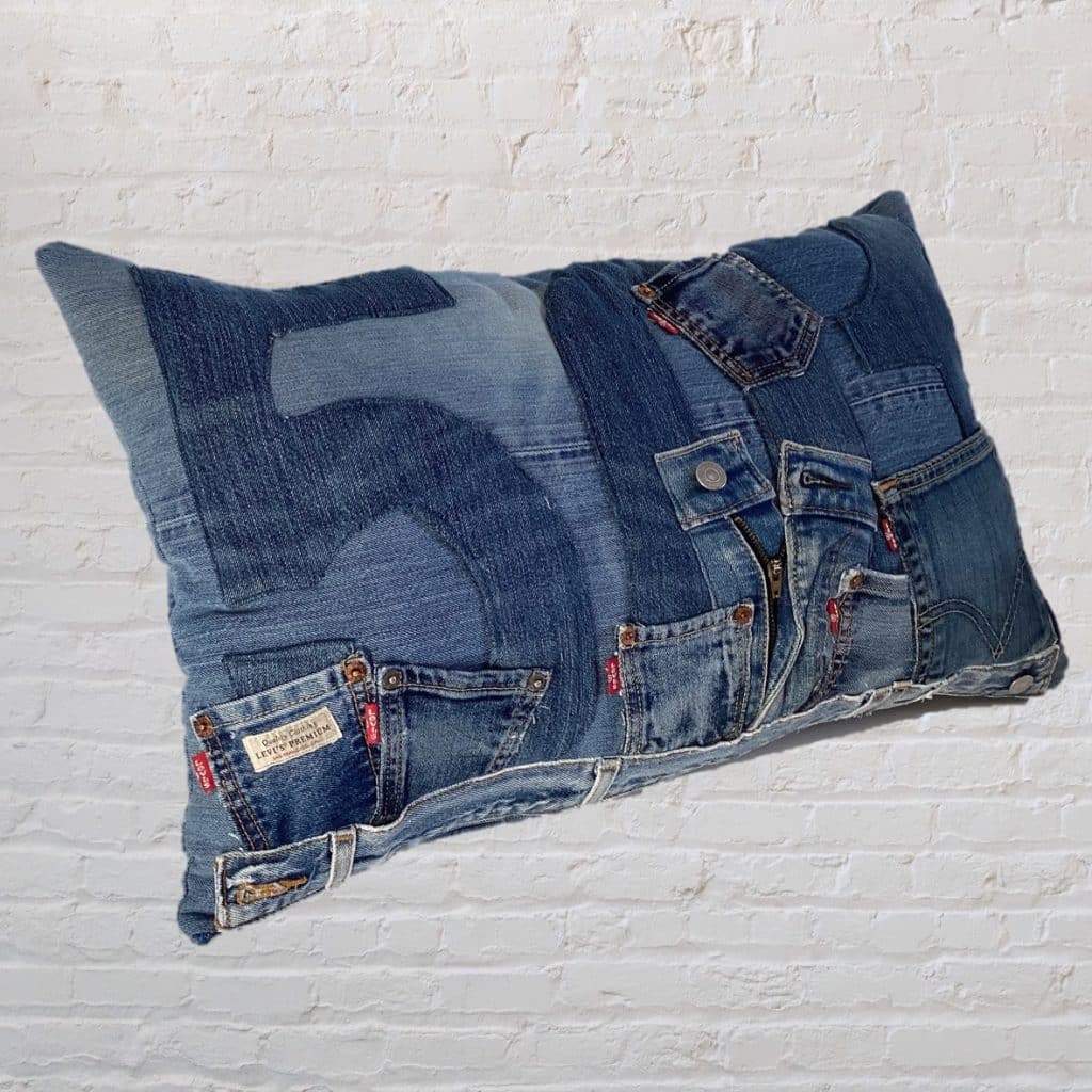 Recycled Oversized Pockets Pillow | Levi's 501 Denim Cushion