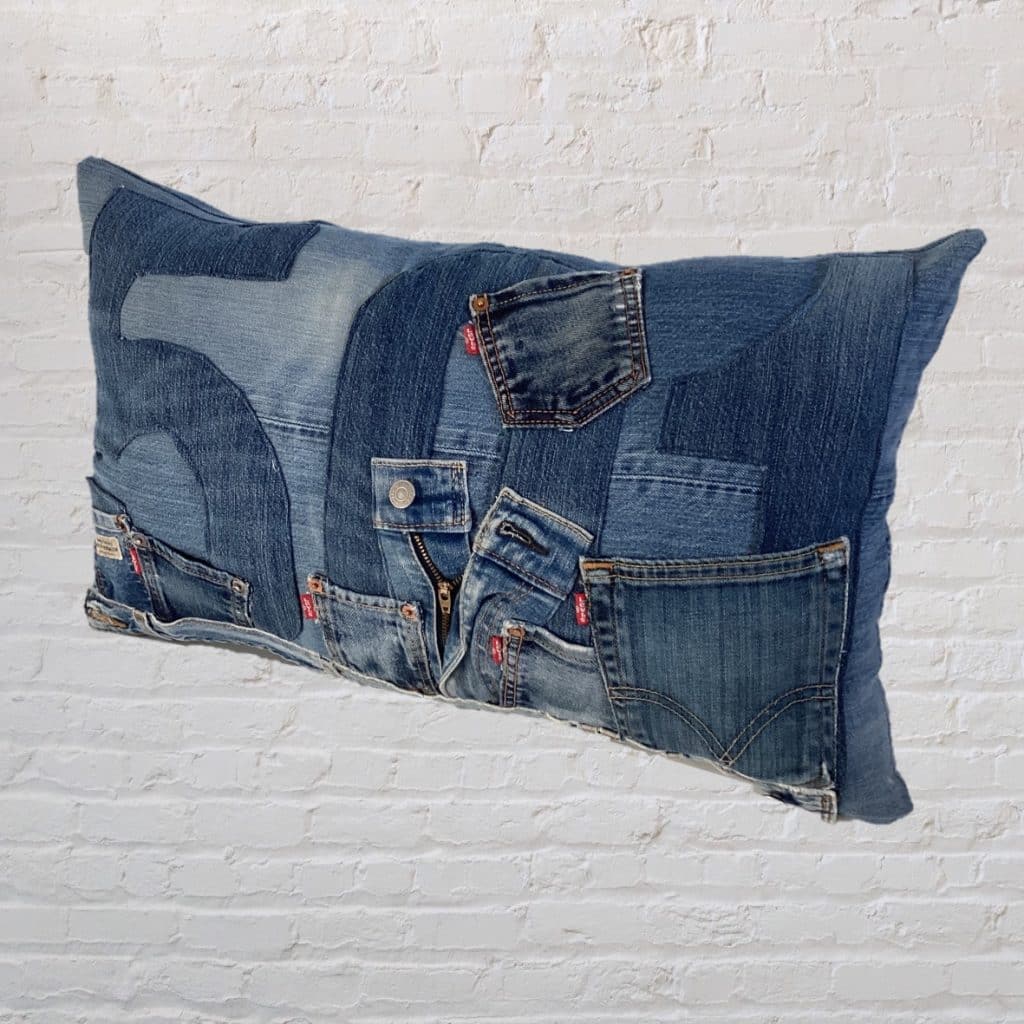 Recycled Oversized Pockets Pillow | Levi's 501 Denim Cushion