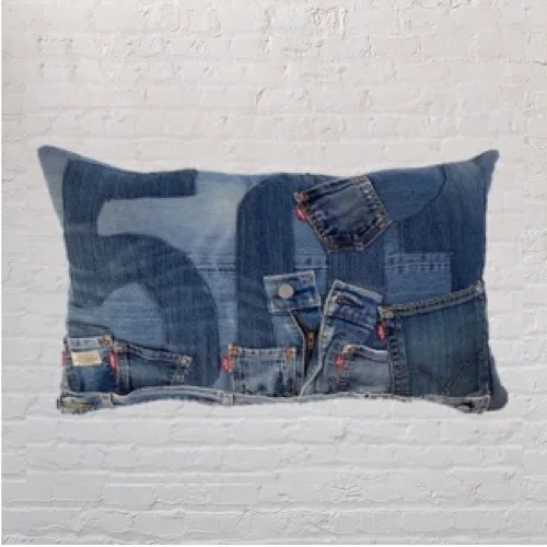 Recycled Oversized Pockets Pillow | Levi’s 501 Denim Cushion