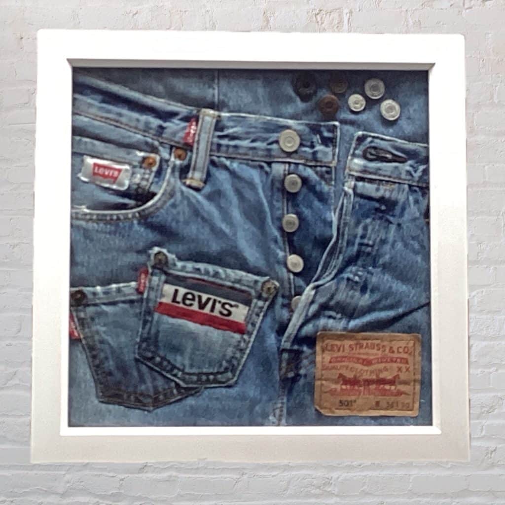 Vintage Fashion Wall Art | Deconstructed Levi’s 501 Jeans Framed