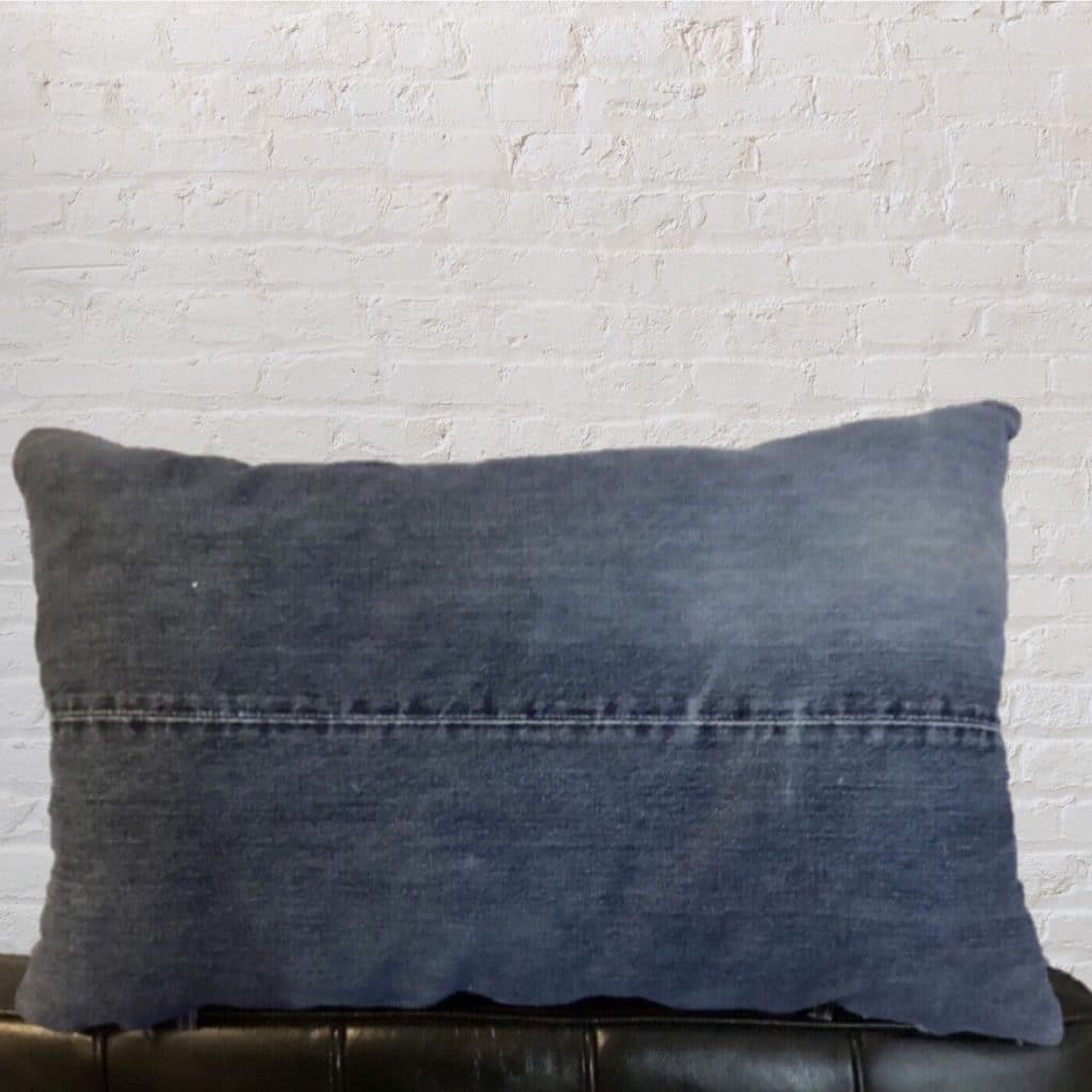 Vintage Levi's abstract Pillow | Blue Denim Retro Cushion Studs & waistbands