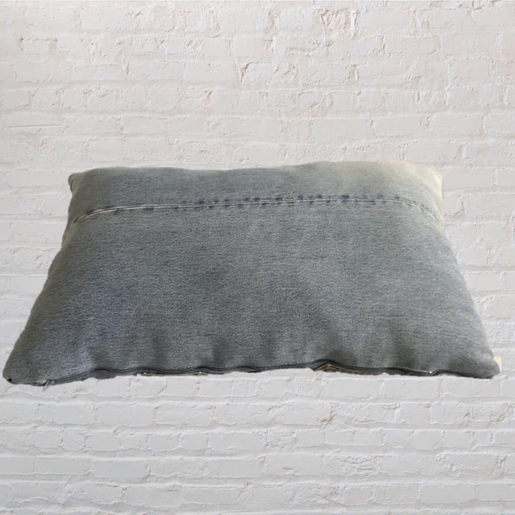 Faded Blue Oversized Pillow | Vintage 80's Jeans Pockets Cushion
